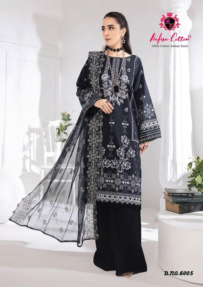 Black And White Vol 6 By Nafisa Karachi Cotton Dress Material Wholesale Price In Surat
